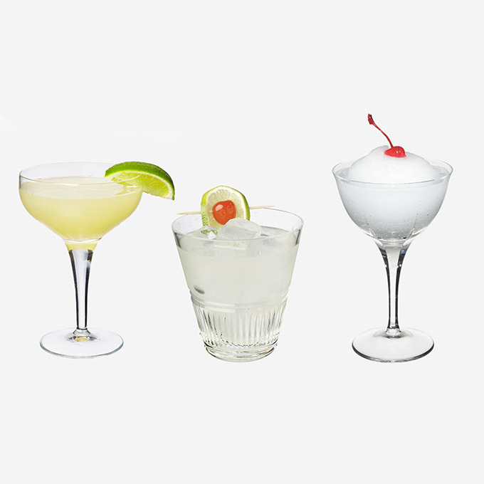 Daiquiris served straightup, ontherocks or frozen